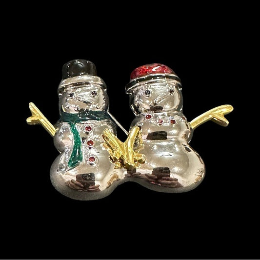 Liz Claiborne Snowman Brooch